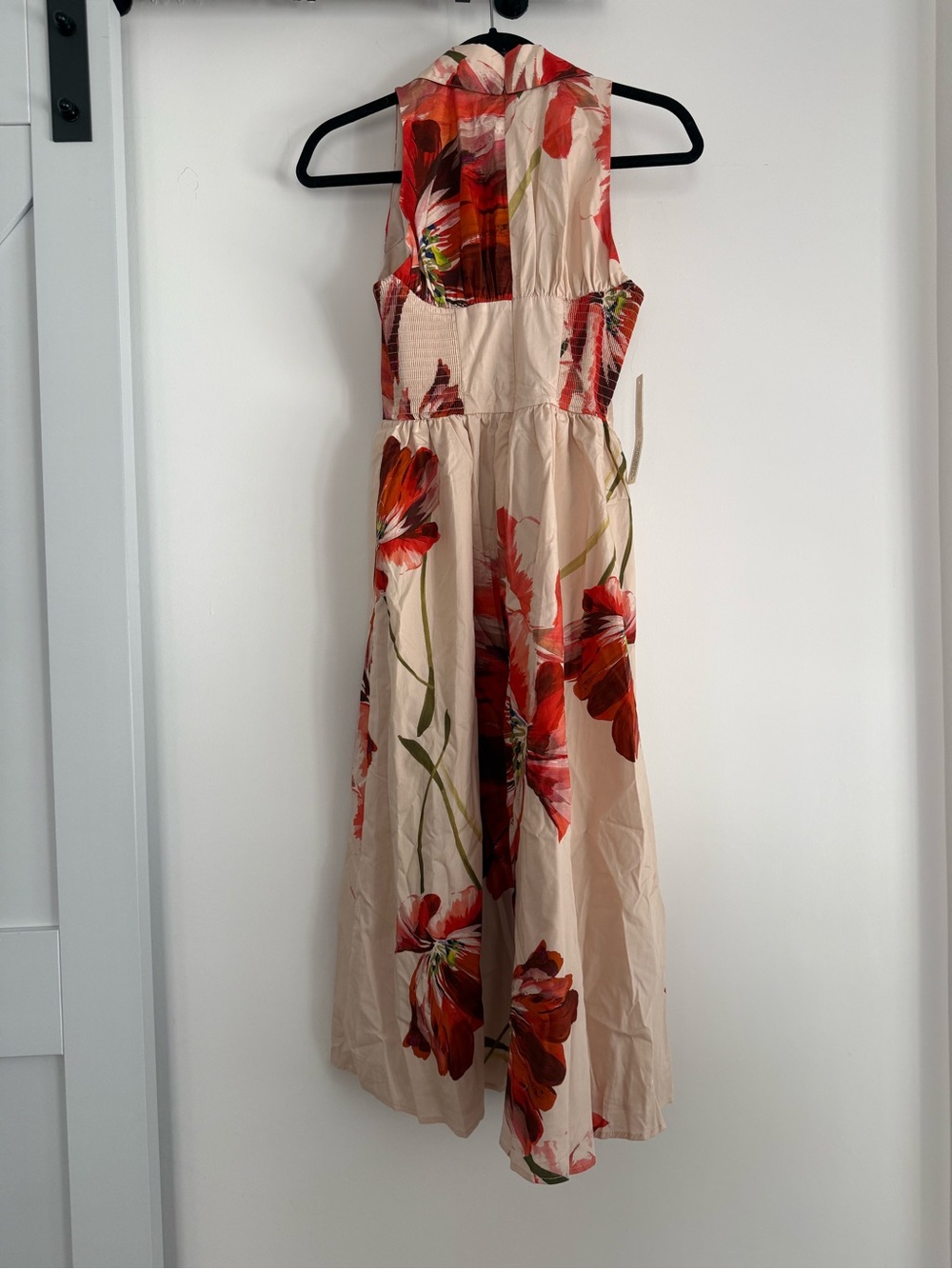 Hutch Vivian Sleeveless Cream Floral Midi Shirt Dress XXS PETITE NWT - Picture 7 of 7